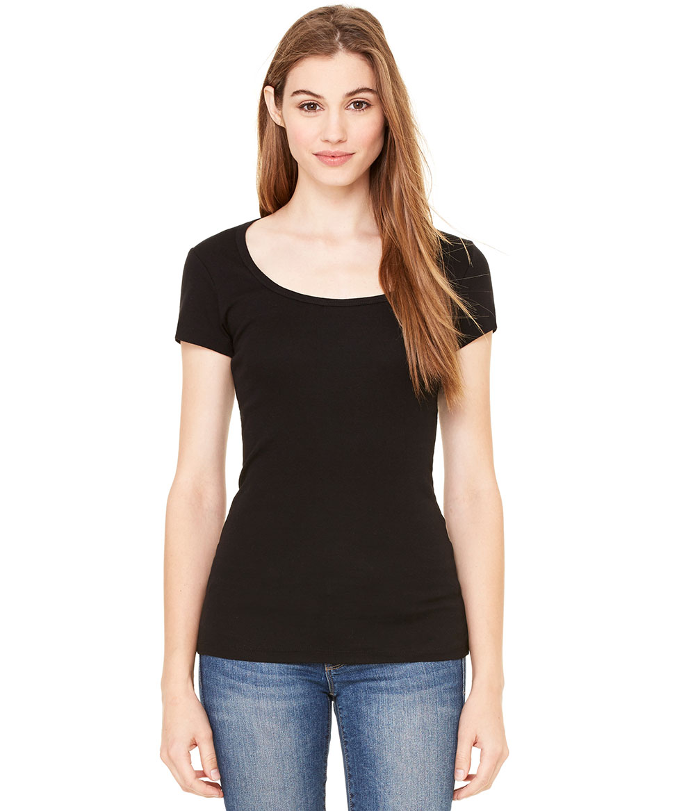 Mini Rib Scoop Neck Tee | Staton-Corporate-and-Casual