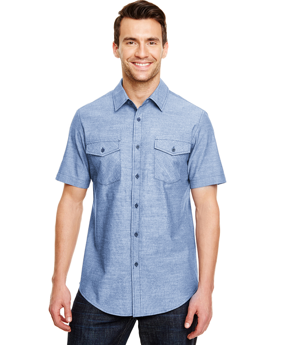 chambray shirt men short sleeve